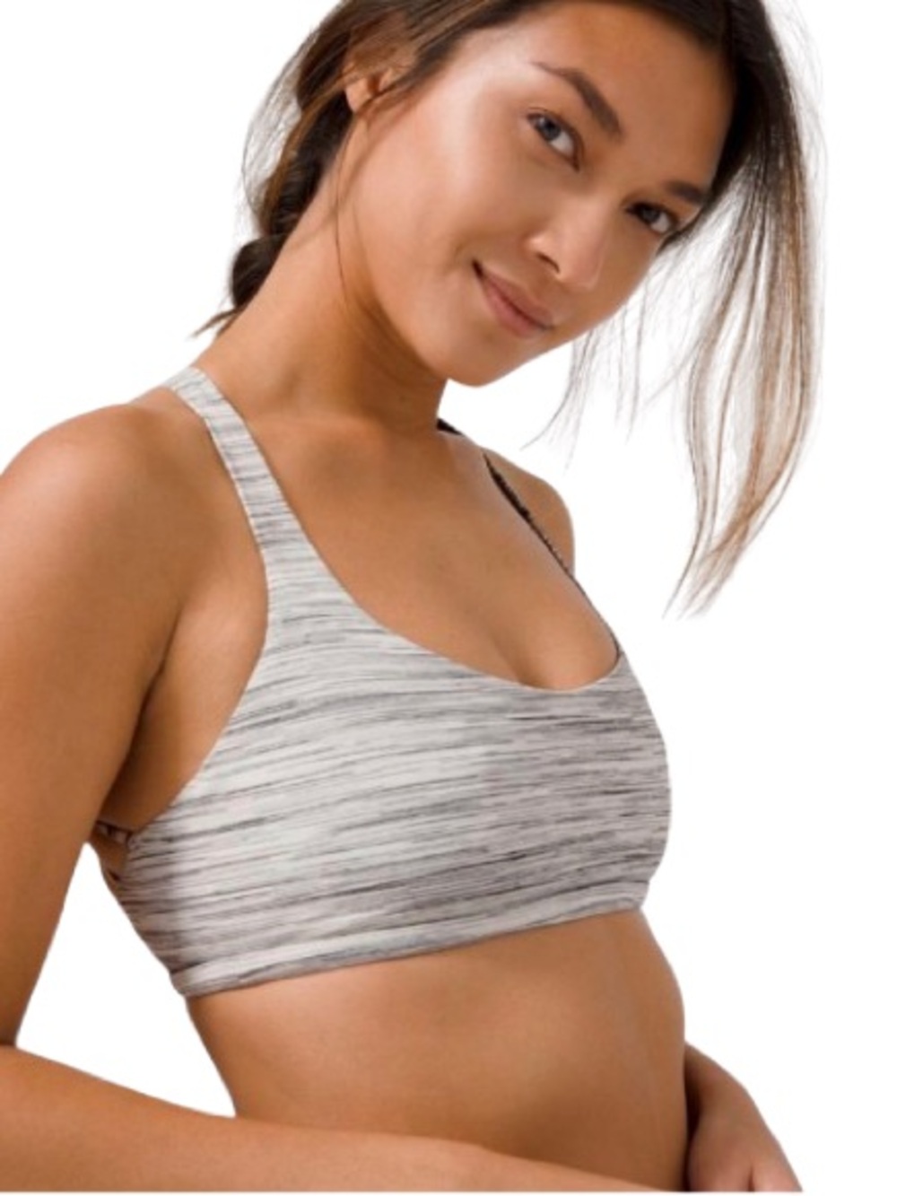 Lululemon Free To Be Bra Heather Light Gray Space Dye Camo Size 12